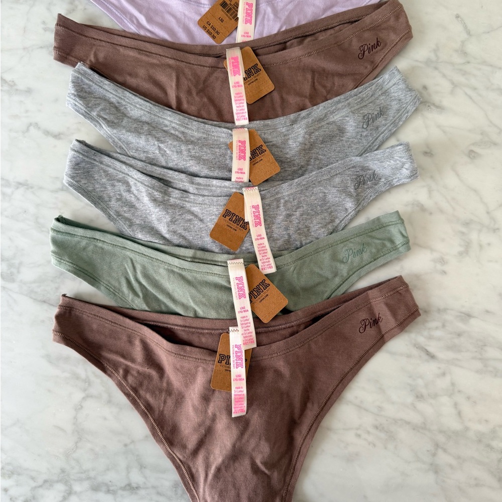 PINK Victoria's Secret Thong Undies - Brown, Gray, Green, Purple